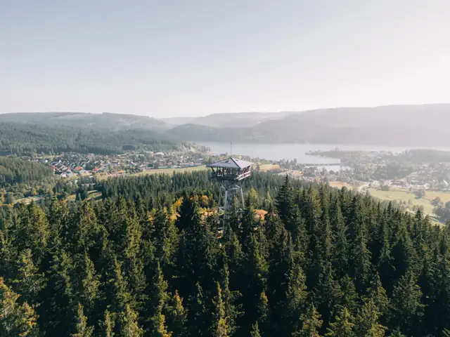 Vom Riesenbühlturm öffnet sich der Blick auf den Schluchsee